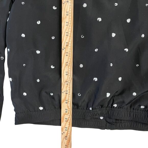 Kensie Light Satin Bomber Jacket Black Lined Stand-Up Collar Zipper Women's M - Picture 8 of 9